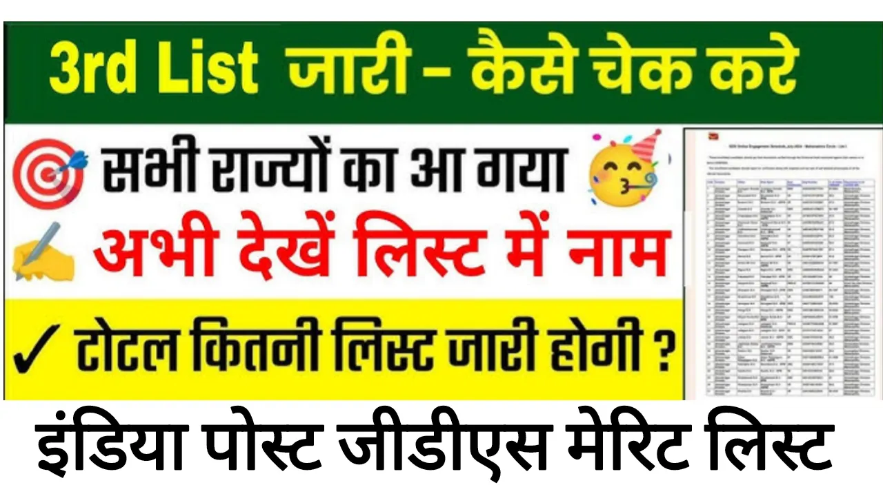 GDS 3rd Merit list